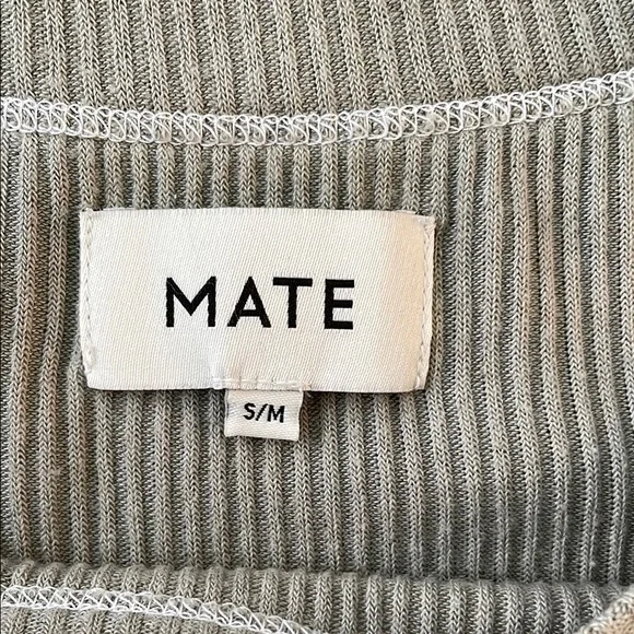 MATE the Label Green Ribbed Fitted Short Sleeve Tee - Picture 2 of 5